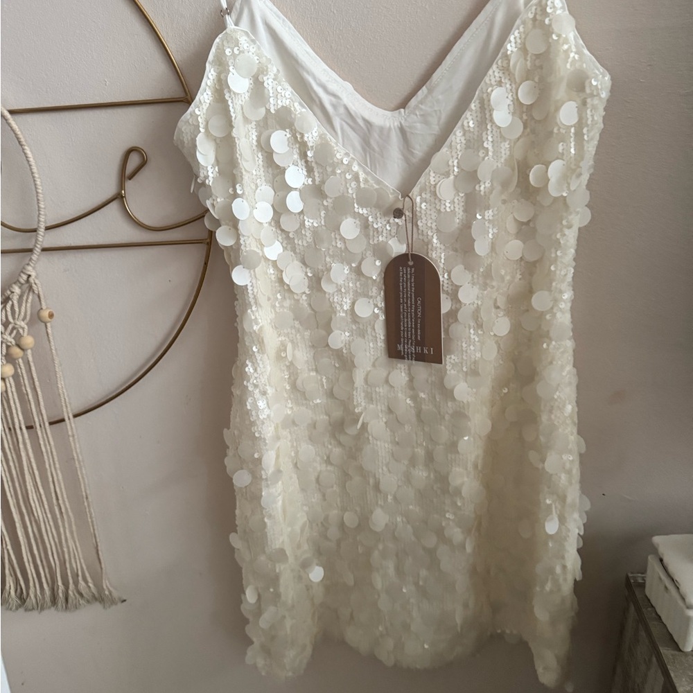 Meshki Ivory Sequin Detail Dress - Picture 5 of 9